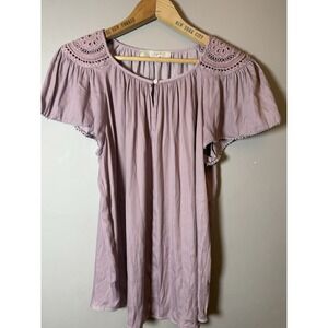 LOFT Women's Small‎ pink/Rose  Top Short Sleeve Blouse